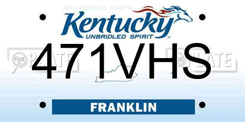 471VHS Kentucky License Plate