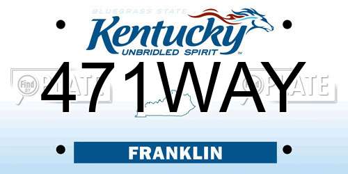 471WAY Kentucky License Plate