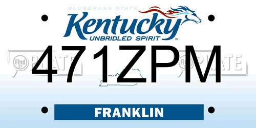 471ZPM Kentucky License Plate