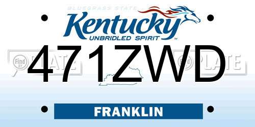 471ZWD Kentucky License Plate