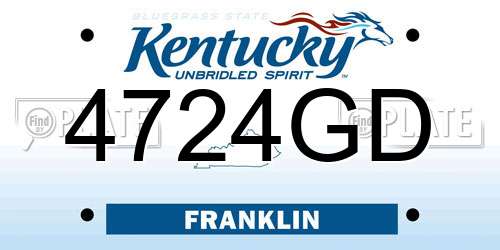 4724GD Kentucky License Plate