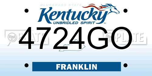 4724GO Kentucky License Plate