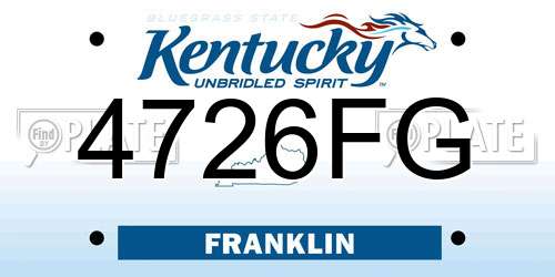 4726FG Kentucky License Plate
