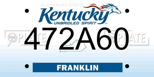 472A60 Kentucky License Plate