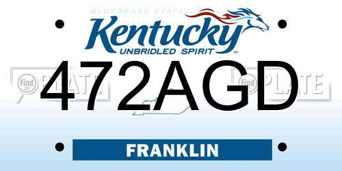 472AGD Kentucky License Plate