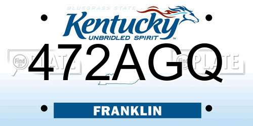 472AGQ Kentucky License Plate