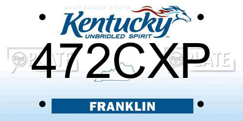 472CXP Kentucky License Plate