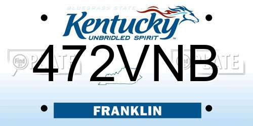 472VNB Kentucky License Plate