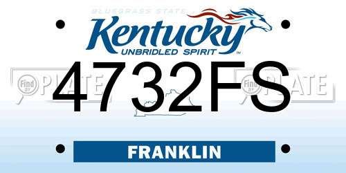 4732FS Kentucky License Plate