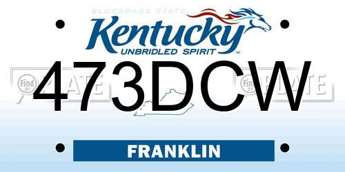 473DCW Kentucky License Plate