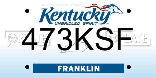 473KSF Kentucky License Plate