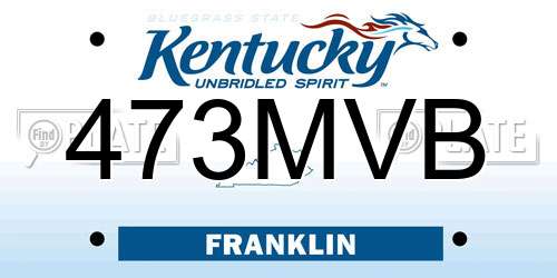 473MVB Kentucky License Plate