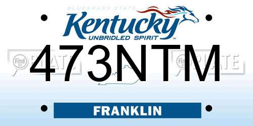 473NTM Kentucky License Plate