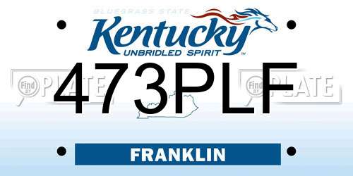 473PLF Kentucky License Plate