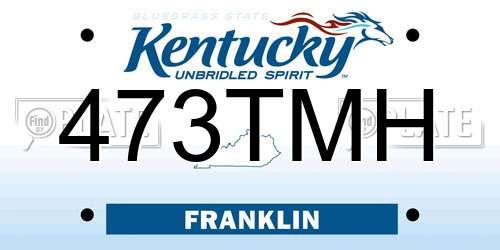 473TMH Kentucky License Plate