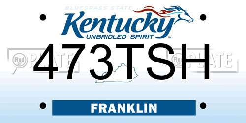 473TSH Kentucky License Plate