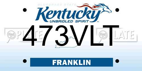 473VLT Kentucky License Plate