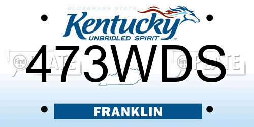 473WDS Kentucky License Plate
