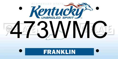 473WMC Kentucky License Plate