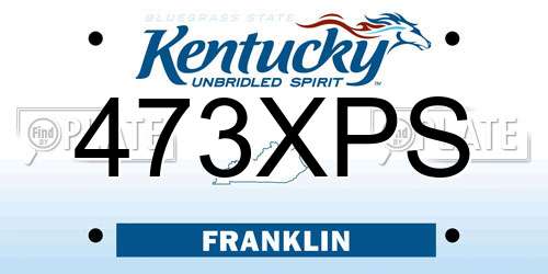 473XPS Kentucky License Plate