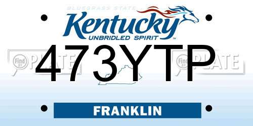 473YTP Kentucky License Plate