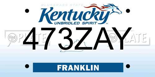 473ZAY Kentucky License Plate