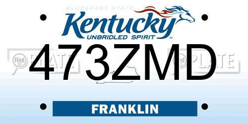 473ZMD Kentucky License Plate