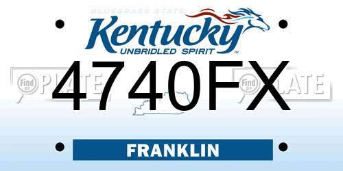 4740FX Kentucky License Plate