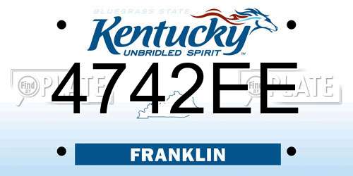 4742EE Kentucky License Plate