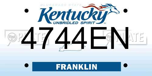 4744EN Kentucky License Plate