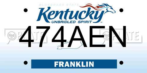 474AEN Kentucky License Plate