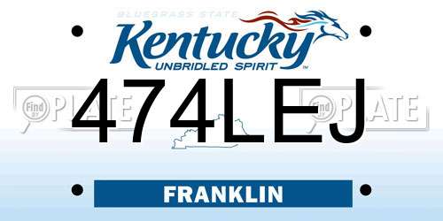 474LEJ Kentucky License Plate