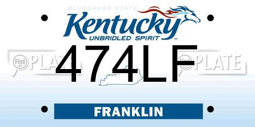 474LF Kentucky License Plate