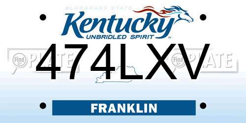 474LXV Kentucky License Plate