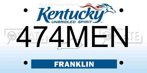 474MEN Kentucky License Plate