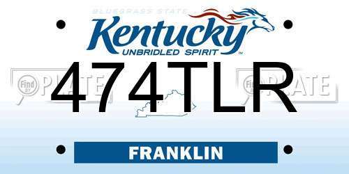 474TLR Kentucky License Plate