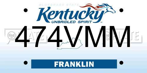 474VMM Kentucky License Plate