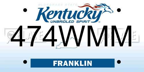 474WMM Kentucky License Plate