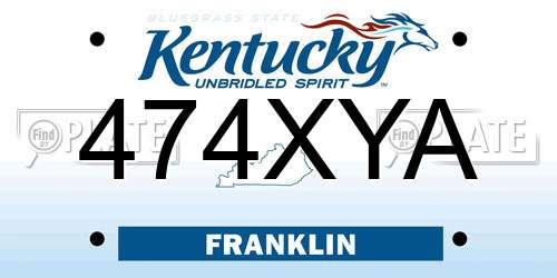 474XYA Kentucky License Plate