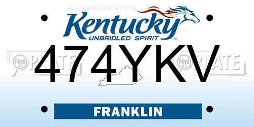 474YKV Kentucky License Plate