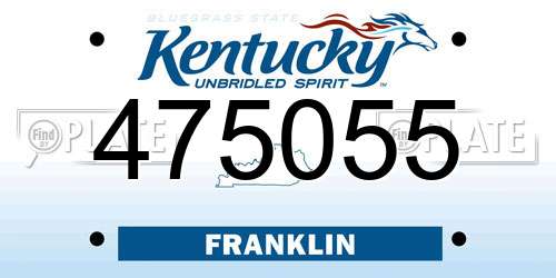 475055 Kentucky License Plate