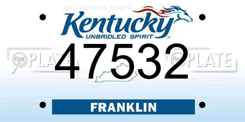 47532 Kentucky License Plate