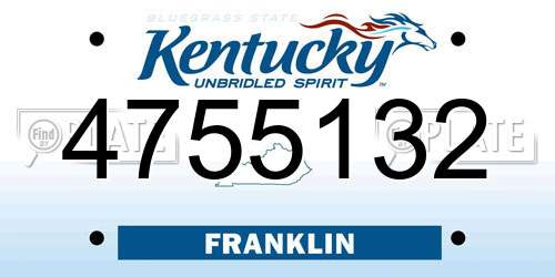 4755132 Kentucky License Plate