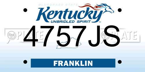 4757JS Kentucky License Plate