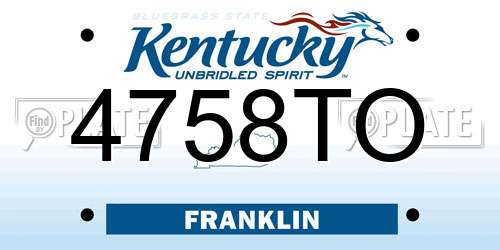 4758TO Kentucky License Plate