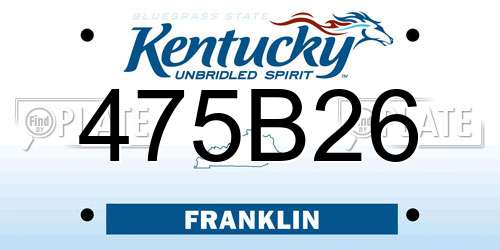 475B26 Kentucky License Plate