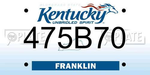 475B70 Kentucky License Plate