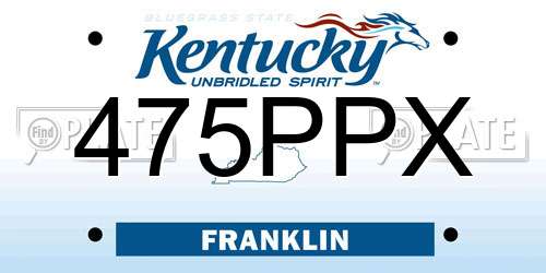 475PPX Kentucky License Plate