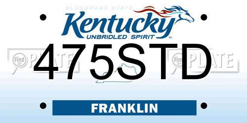 475STD Kentucky License Plate