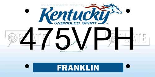 475VPH Kentucky License Plate